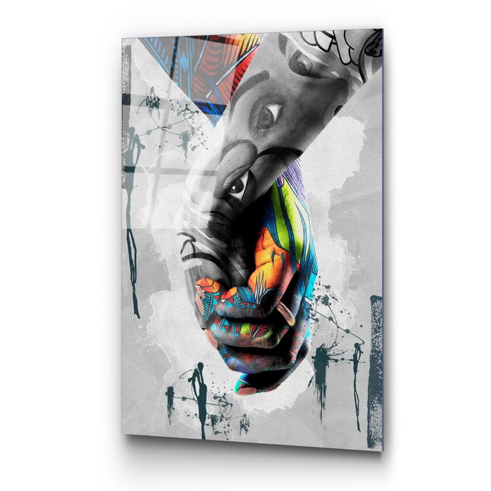 Wallity UV-799 Cuadro Decorativo de Vidrio Templado Multicolor 70 x 100 cm